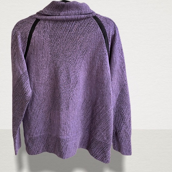 Womens cowlneck drawstring cotton crepe sweatshirt Wide band Large oversized - Picture 3 of 4